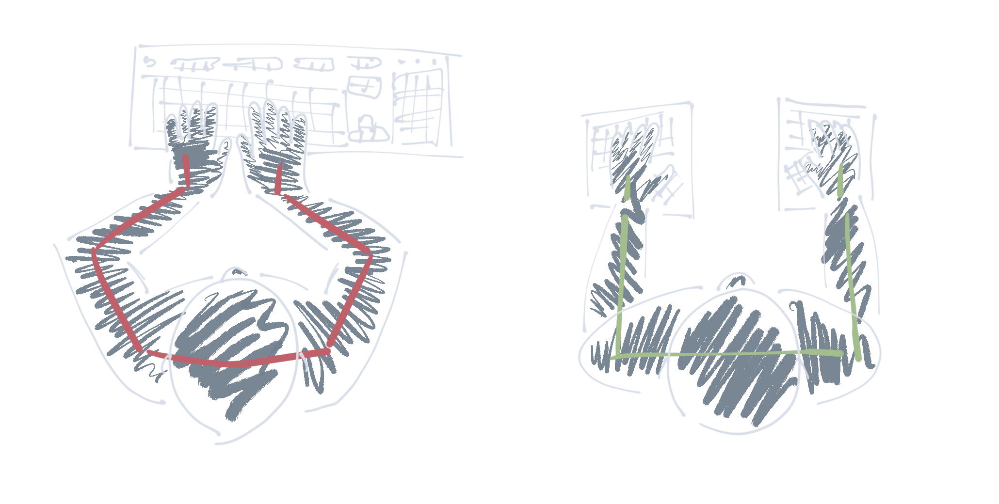 illustration to showcase benefit of splitting the keyboard